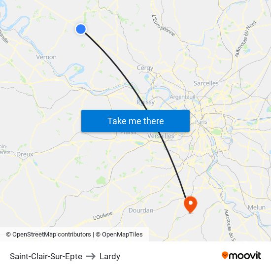 Saint-Clair-Sur-Epte to Lardy map