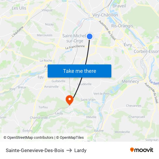 Sainte-Genevieve-Des-Bois to Lardy map