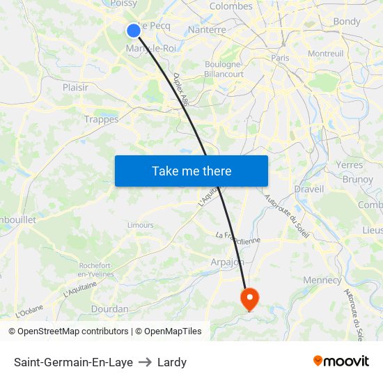 Saint-Germain-En-Laye to Lardy map