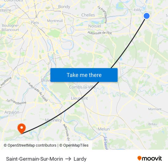 Saint-Germain-Sur-Morin to Lardy map