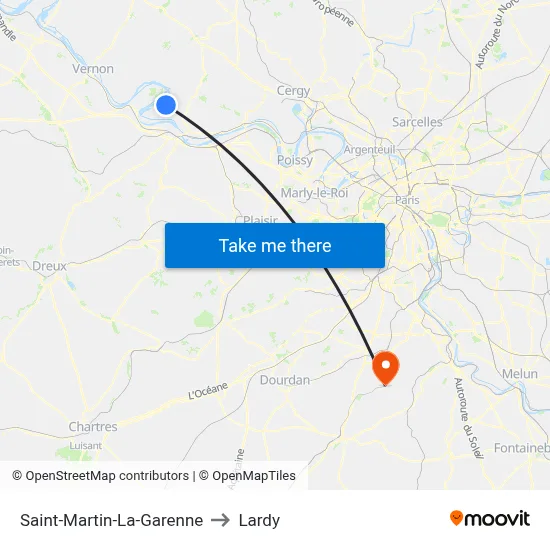 Saint-Martin-La-Garenne to Lardy map