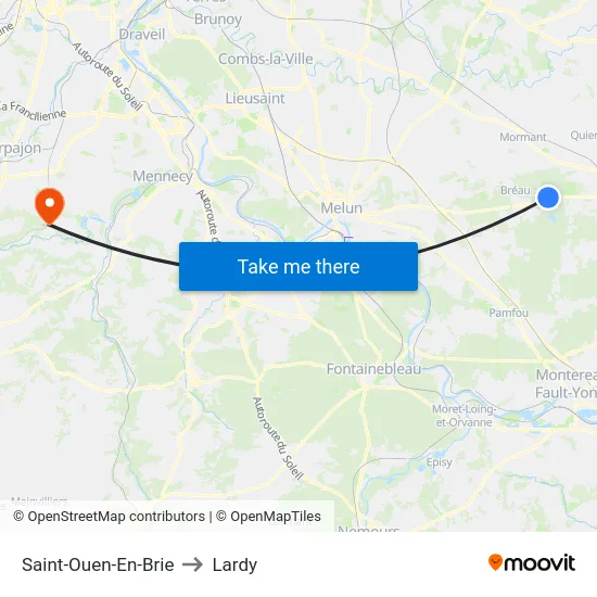 Saint-Ouen-En-Brie to Lardy map