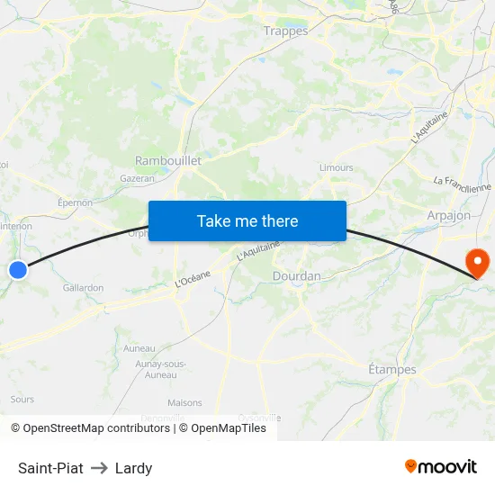 Saint-Piat to Lardy map