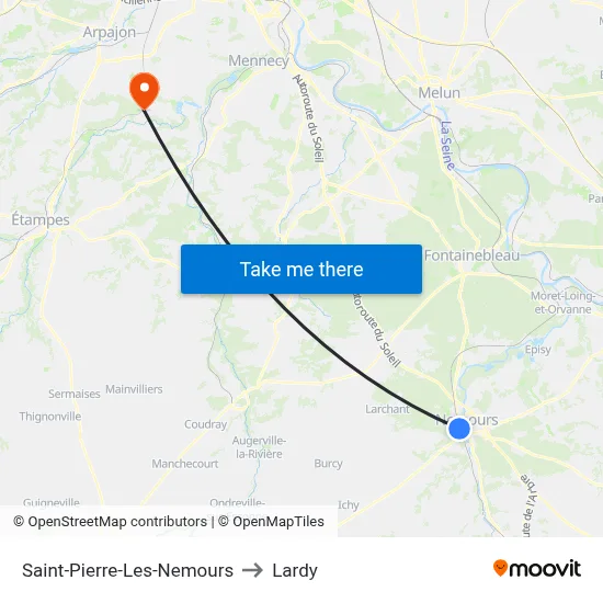 Saint-Pierre-Les-Nemours to Lardy map