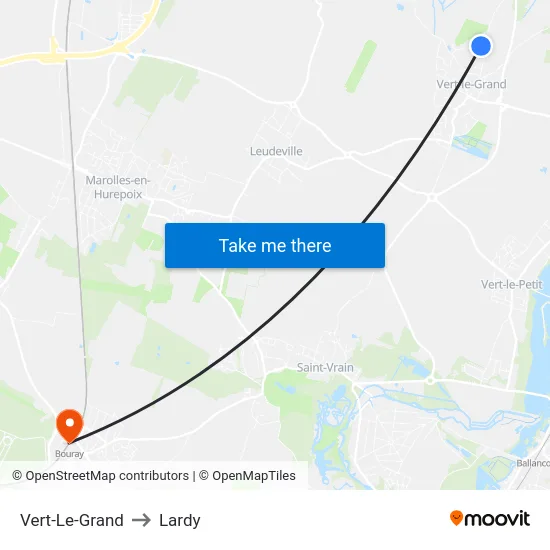 Vert-Le-Grand to Lardy map