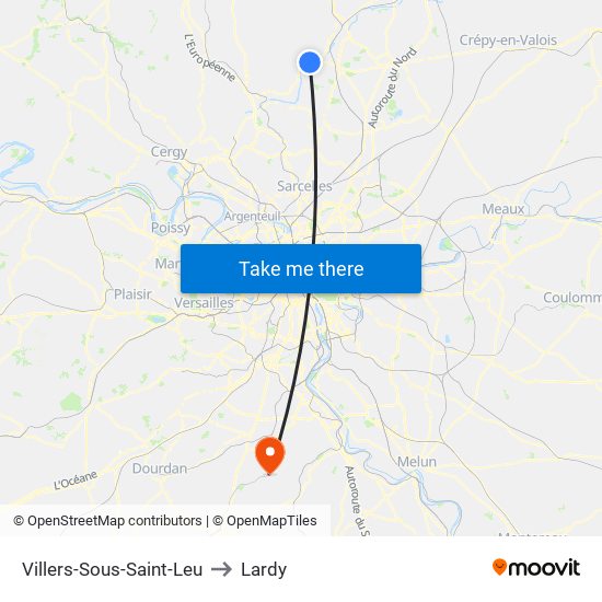 Villers-Sous-Saint-Leu to Lardy map