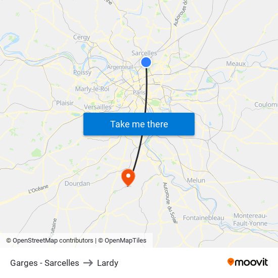 Garges - Sarcelles to Lardy map