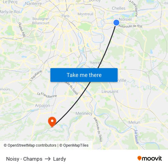 Noisy - Champs to Lardy map