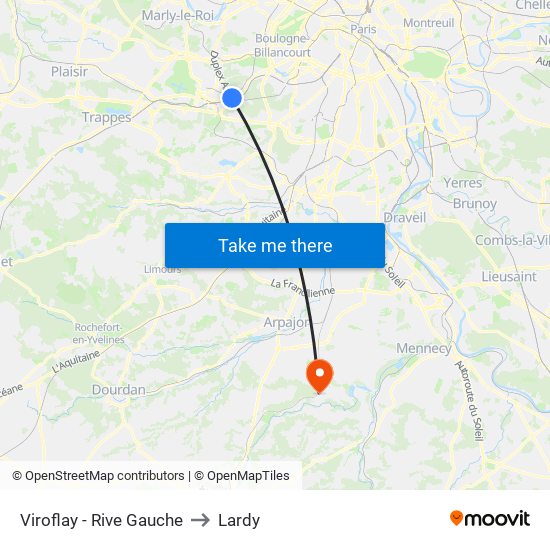 Viroflay - Rive Gauche to Lardy map