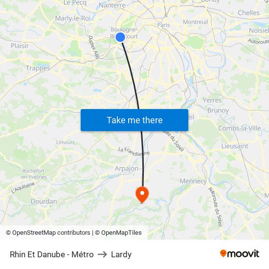 Rhin Et Danube - Métro to Lardy map