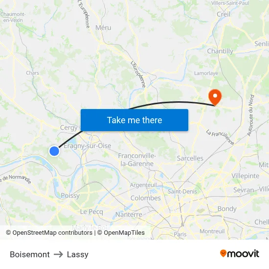 Boisemont to Lassy map