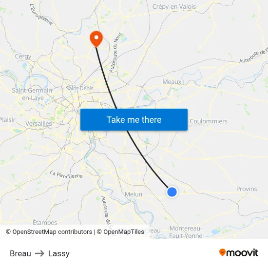 Breau to Lassy map