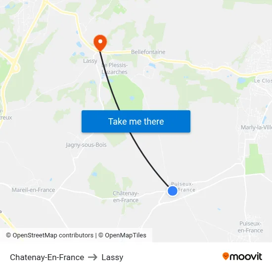 Chatenay-En-France to Lassy map