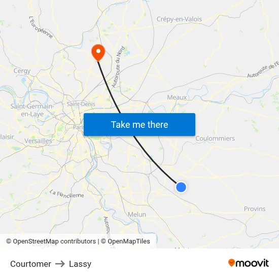 Courtomer to Lassy map