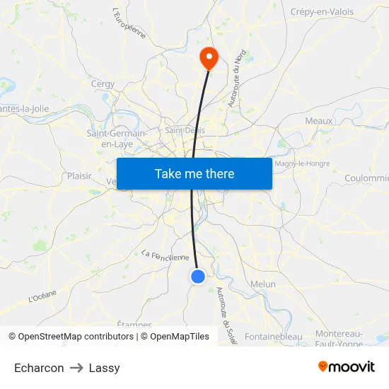 Echarcon to Lassy map