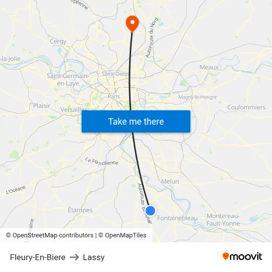 Fleury-En-Biere to Lassy map