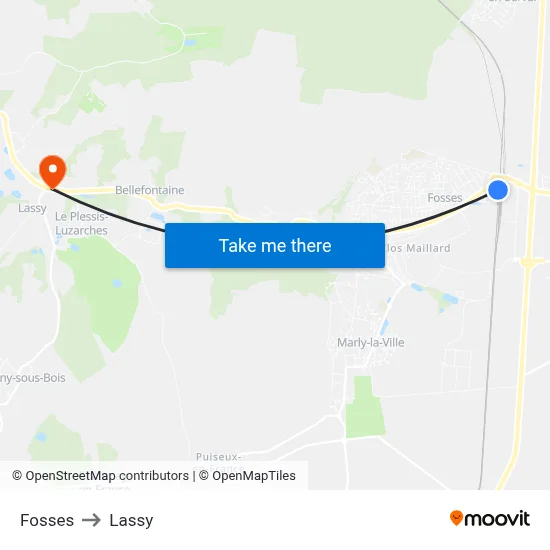 Fosses to Lassy map