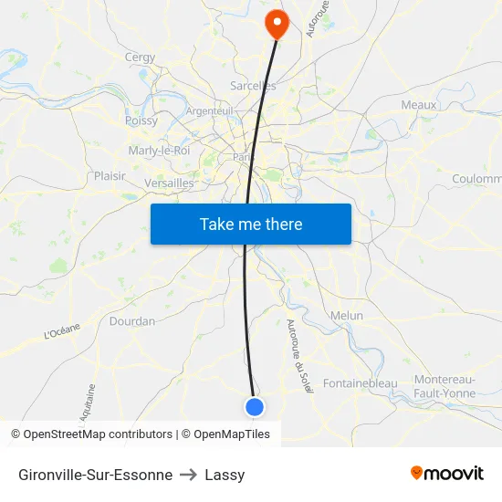 Gironville-Sur-Essonne to Lassy map