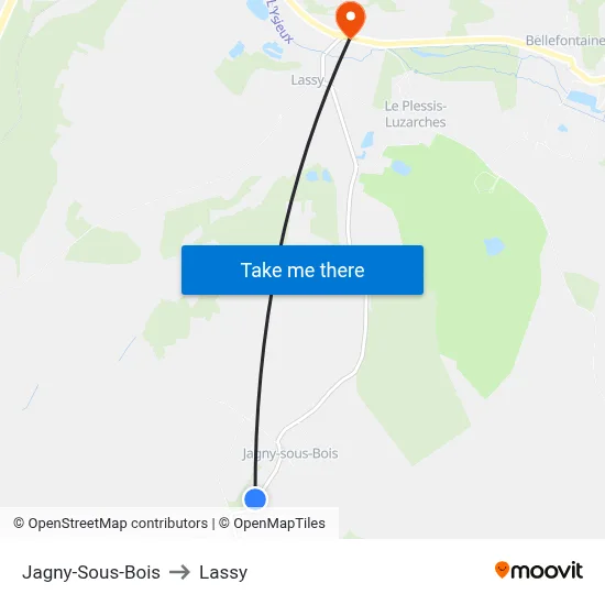 Jagny-Sous-Bois to Lassy map