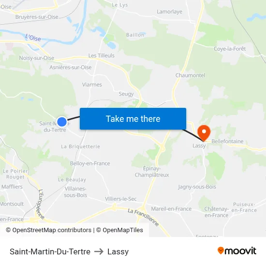 Saint-Martin-Du-Tertre to Lassy map