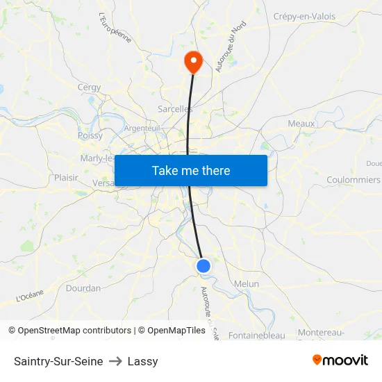 Saintry-Sur-Seine to Lassy map