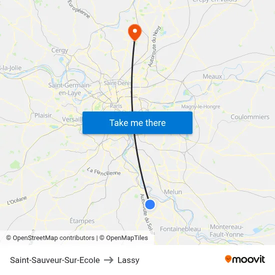 Saint-Sauveur-Sur-Ecole to Lassy map