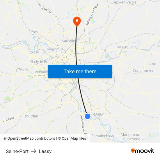 Seine-Port to Lassy map