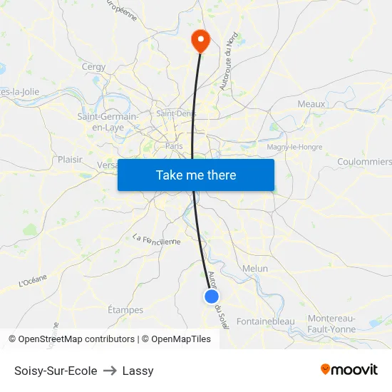 Soisy-Sur-Ecole to Lassy map