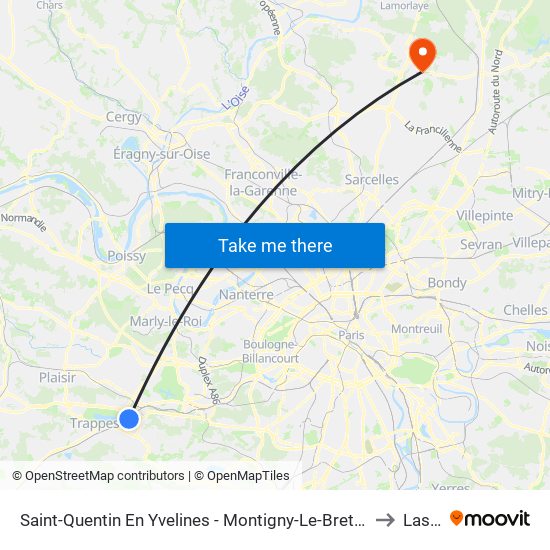 Saint-Quentin En Yvelines - Montigny-Le-Bretonneux to Lassy map