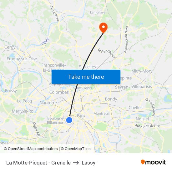La Motte-Picquet - Grenelle to Lassy map