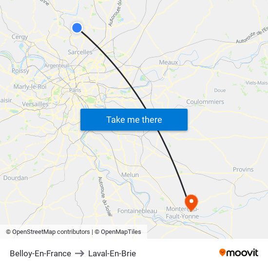 Belloy-En-France to Laval-En-Brie map