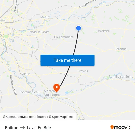 Boitron to Laval-En-Brie map