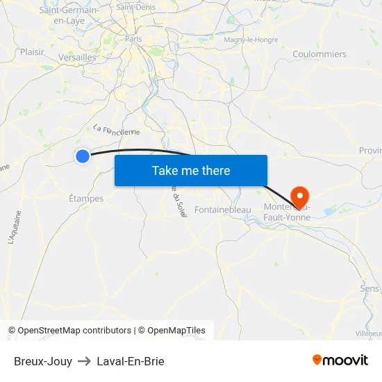 Breux-Jouy to Laval-En-Brie map