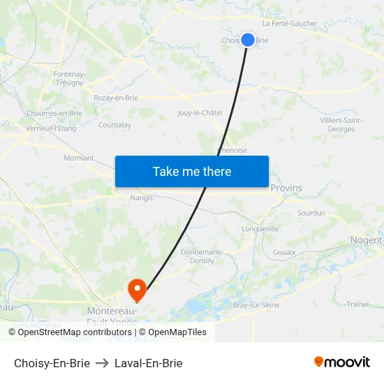 Choisy-En-Brie to Laval-En-Brie map