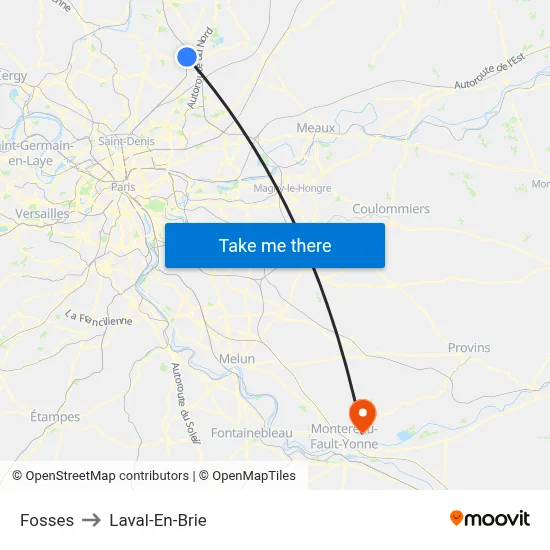 Fosses to Laval-En-Brie map