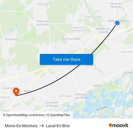 Mons-En-Montois to Laval-En-Brie map