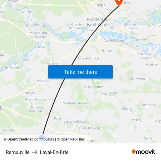 Remauville to Laval-En-Brie map