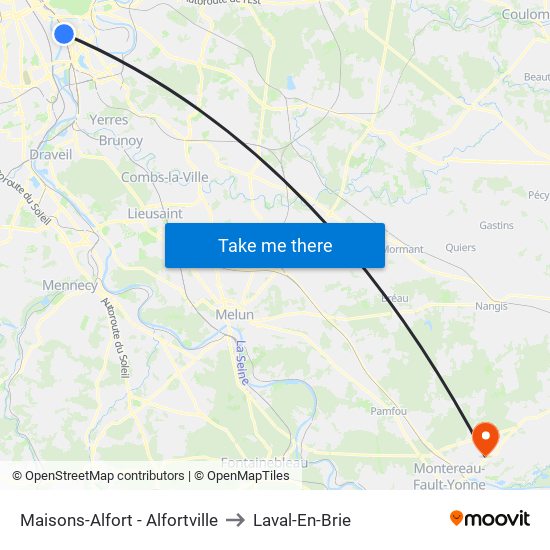 Maisons-Alfort - Alfortville to Laval-En-Brie map