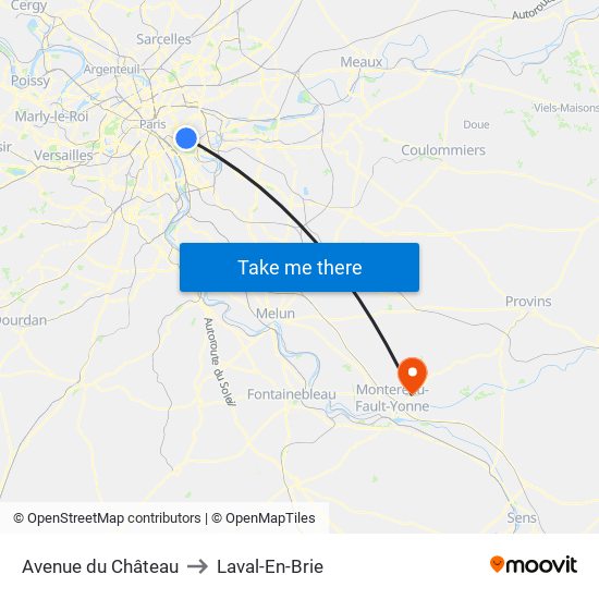 Avenue du Château to Laval-En-Brie map