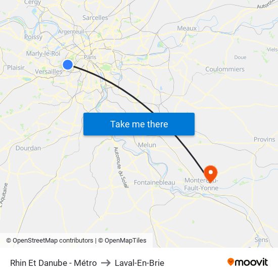 Rhin Et Danube - Métro to Laval-En-Brie map