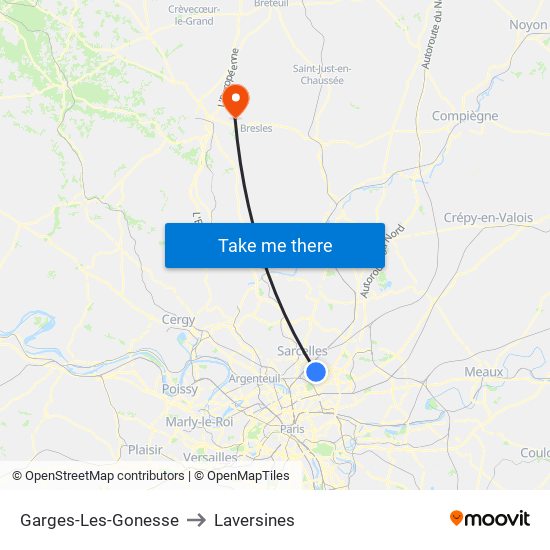 Garges-Les-Gonesse to Laversines map