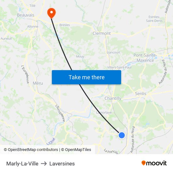 Marly-La-Ville to Laversines map