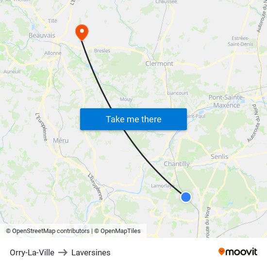 Orry-La-Ville to Laversines map