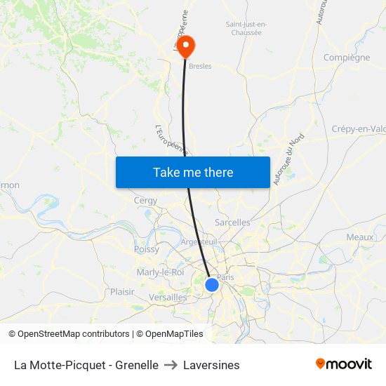 La Motte-Picquet - Grenelle to Laversines map
