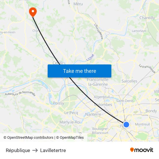 République to Lavilletertre map