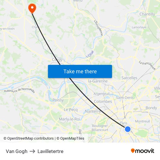 Van Gogh to Lavilletertre map