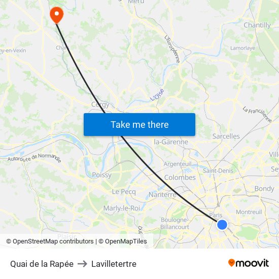 Quai de la Rapée to Lavilletertre map