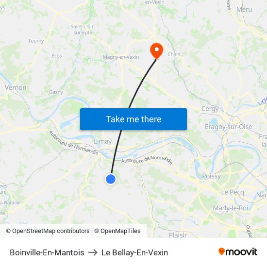Boinville-En-Mantois to Le Bellay-En-Vexin map