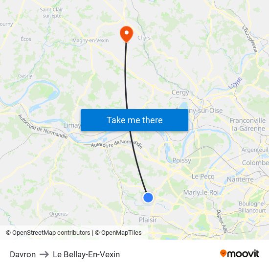 Davron to Le Bellay-En-Vexin map