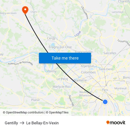Gentilly to Le Bellay-En-Vexin map